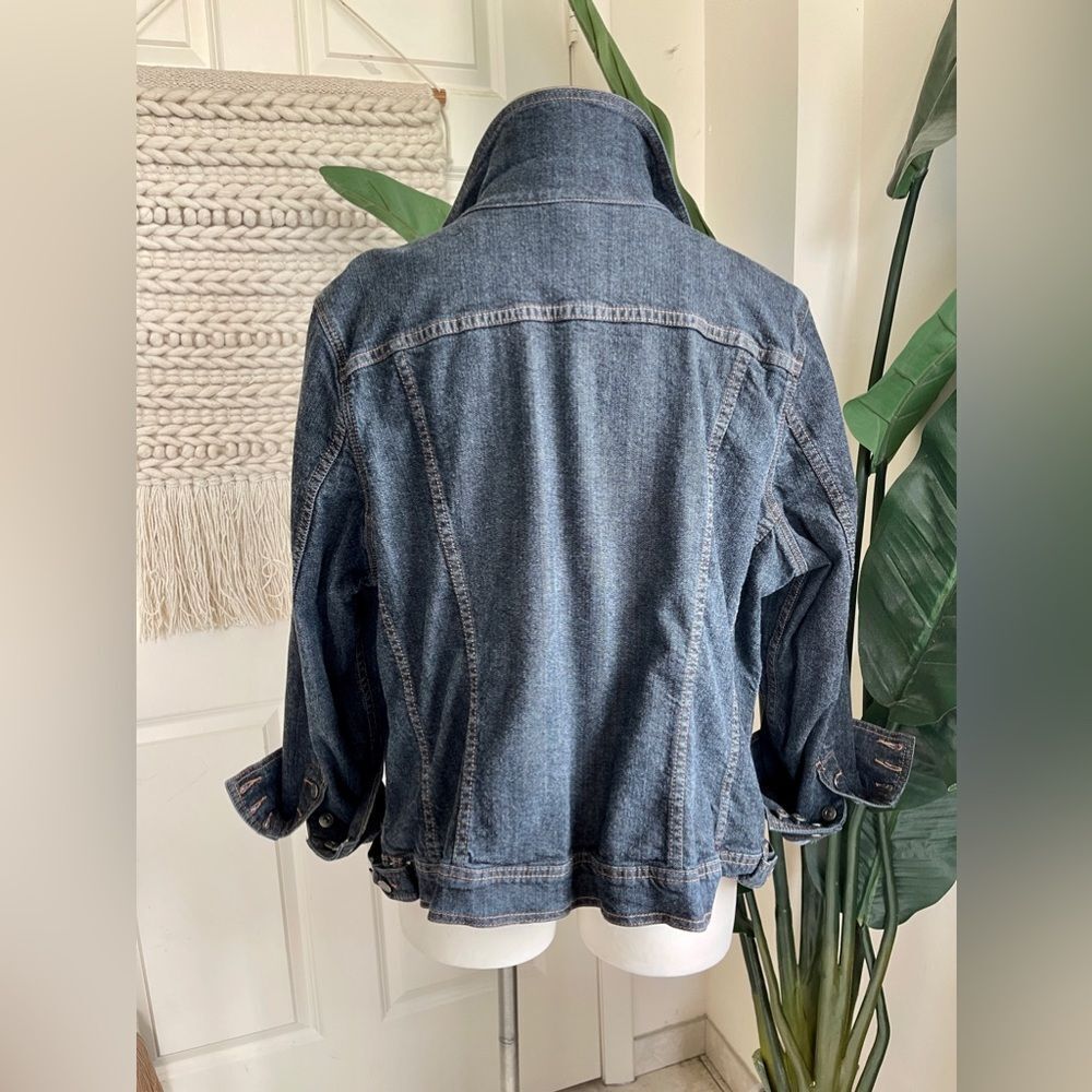 Venezia Jeans Clothing Co. Women's 2X Dark Blue Denim Jacket Size 22/24 - Picture 13 of 15